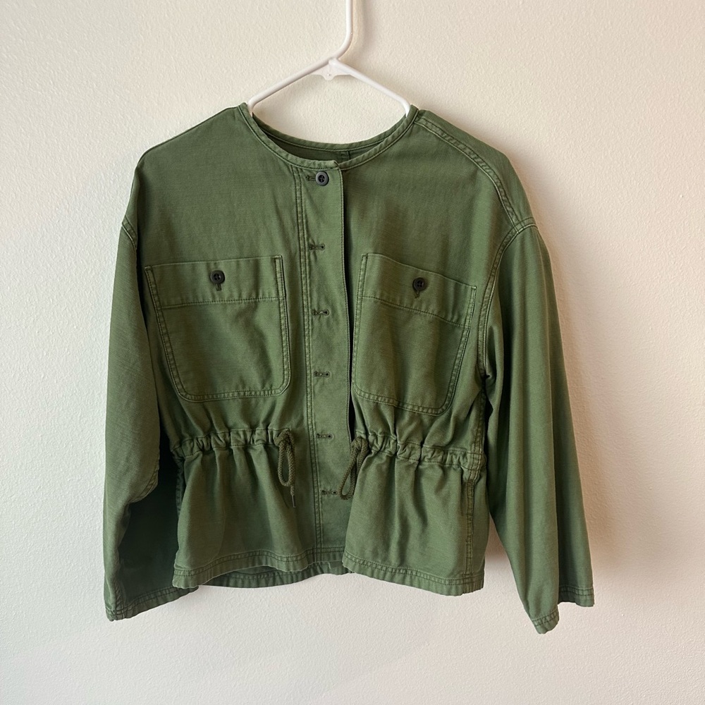 Madewell Buttonfront Collarless Military Jacket (S)